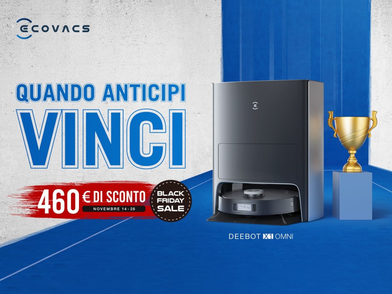 Cosa aspettate: ECOVACS DEEBOT X1 OMNI è scontato di 460 euro per il Black Friday