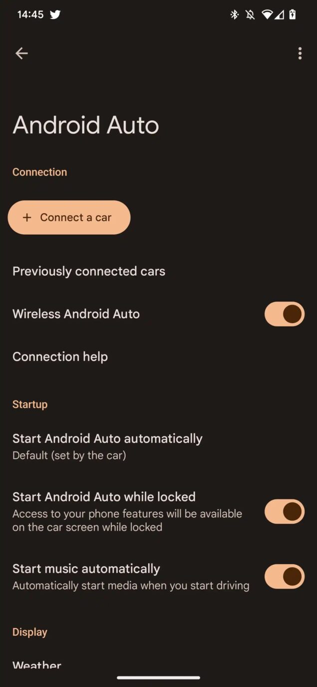 android auto nuovo menu