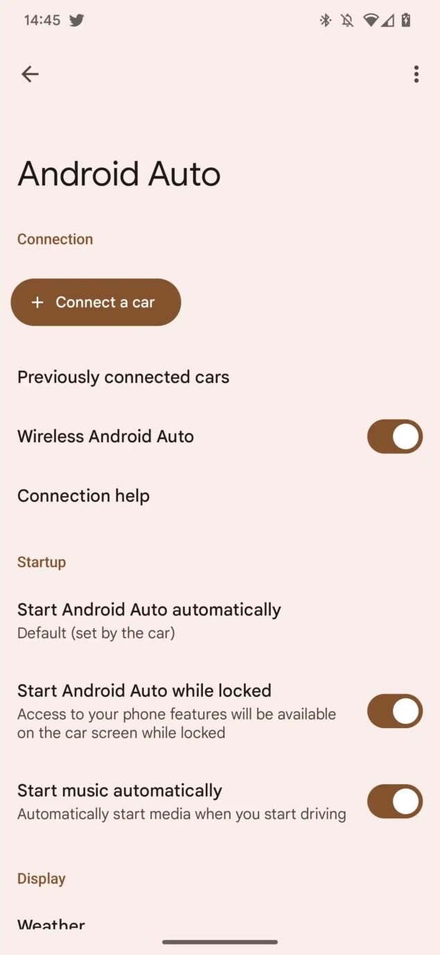 android auto nuovo menu