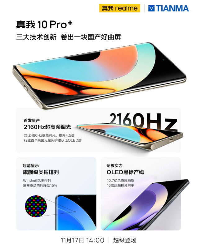 realme 10 Pro Plus specifiche display teaser