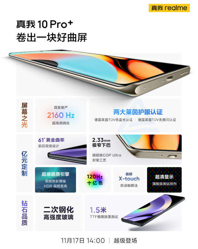 realme 10 Pro Plus specifiche display teaser
