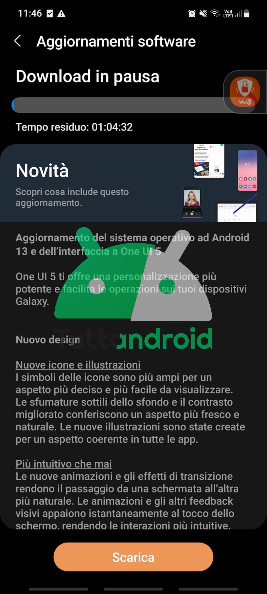 Android 13 con One UI 5.0 su Samsung Galaxy A71 in Italia