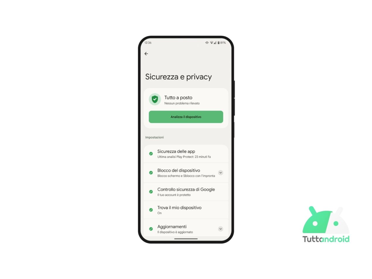 L’hub unificato di “Sicurezza e privacy” è in rollout ma non ancora per tutti