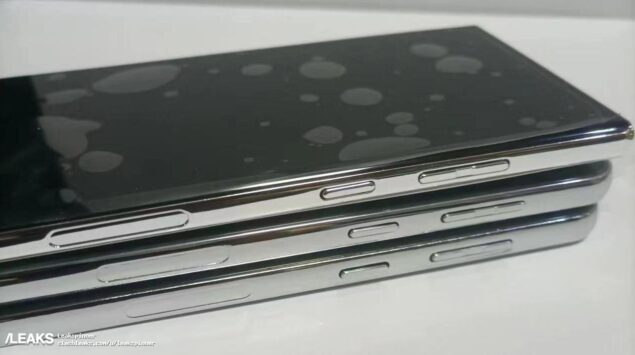 Samsung Galaxy S23 confronto dimensionale tra i mockup dei tre modelli - laterale destro