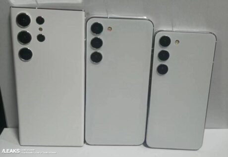 Samsung Galaxy S23 confronto dimensionale tra i mockup dei tre modelli - posteriore