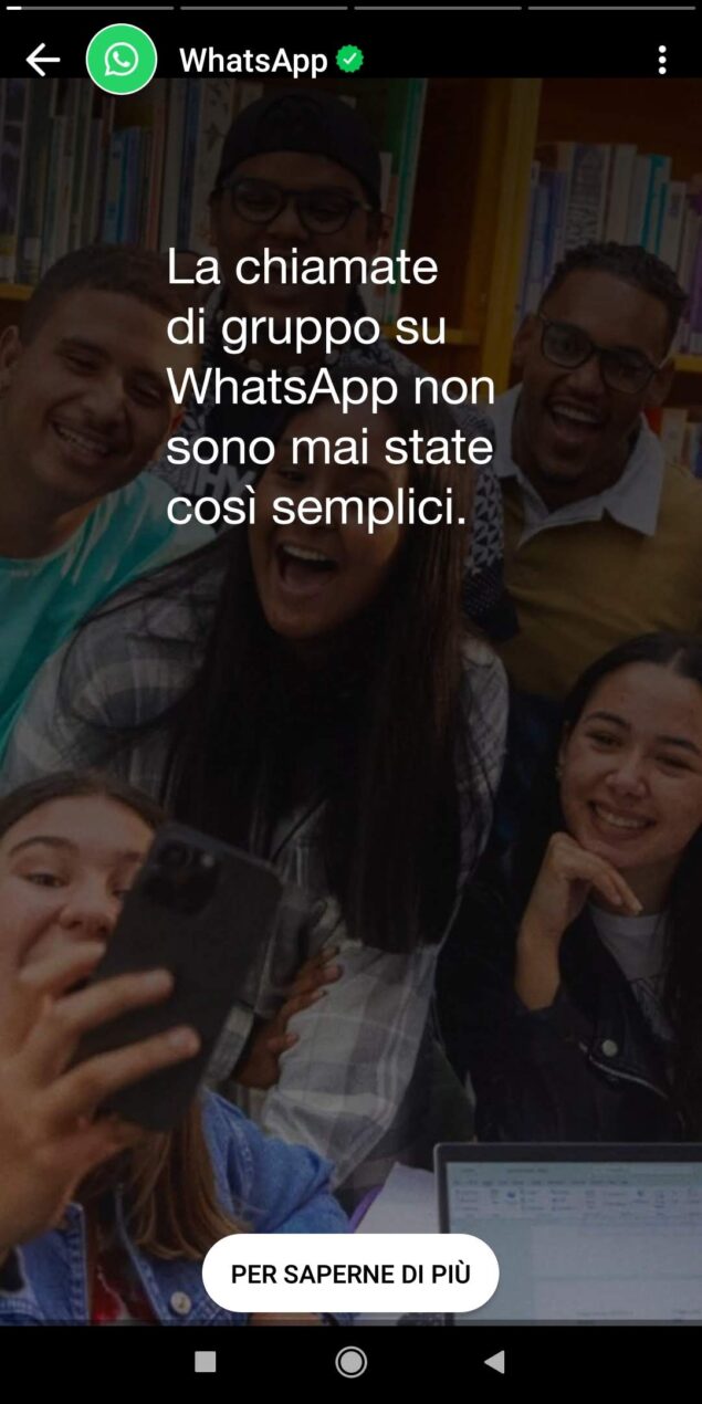 WhatsApp promozione novità