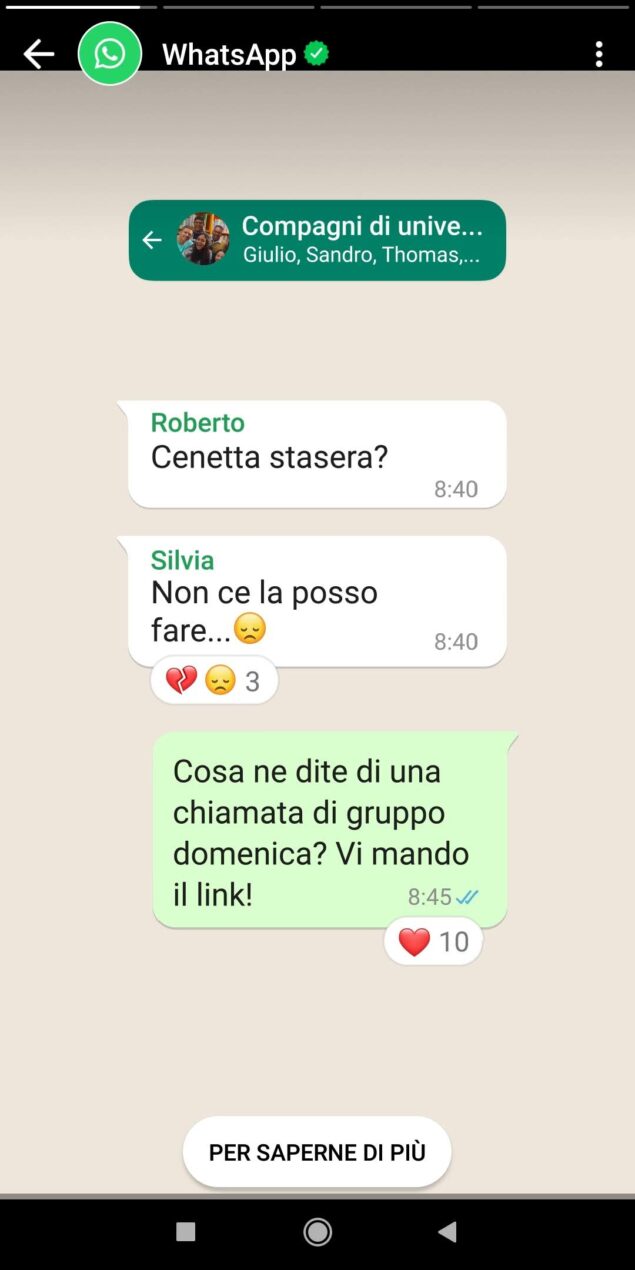 WhatsApp promozione novità