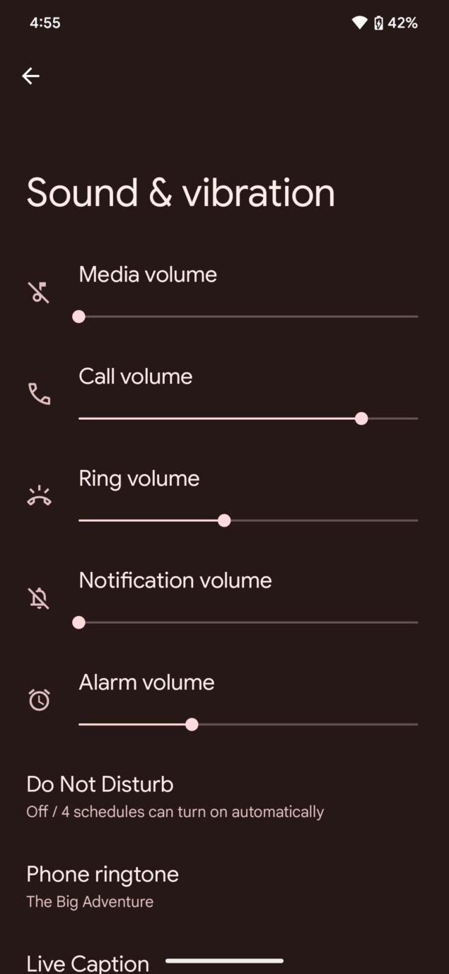 Android 13 QPR2 Beta 1 volumi notifiche e suonerie