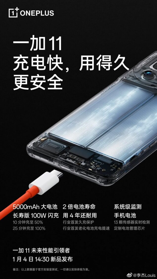 OnePlus 11 batteria
