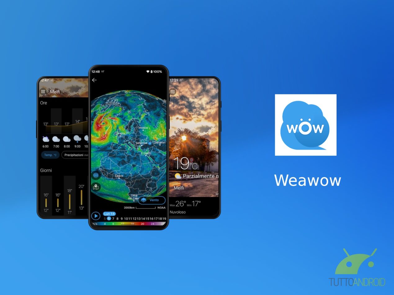 Weawow è un'app meteo completa, gratuita e senza pubblicità