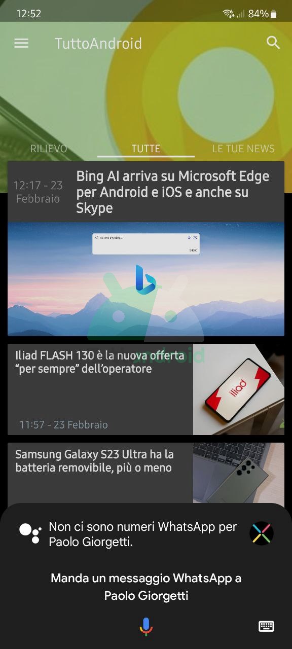 bug One UI 5.1 Google Assistant e WhatsApp