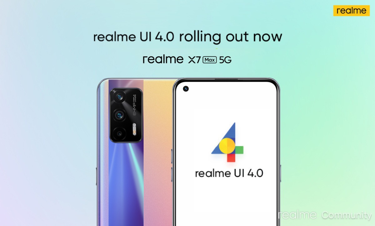 Realme X7 Max aggiornamento Realme UI 4.0 con Android 13