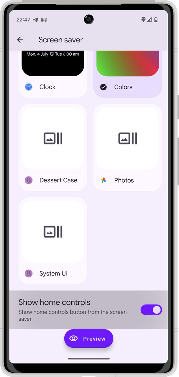 Android 13 QPR3 beta 2 - home controls salvaschermo