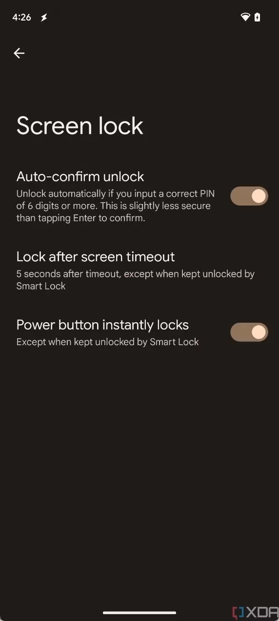 Android 14 DP2 inserimento PIN senza conferma