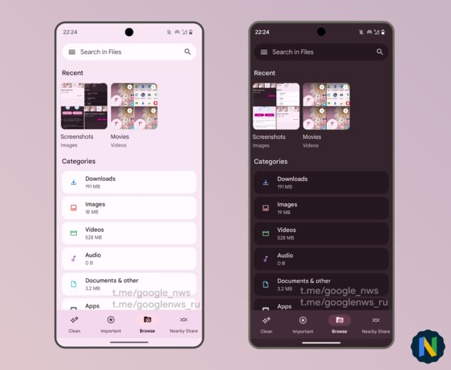 Files di Google nuova riprogettazione