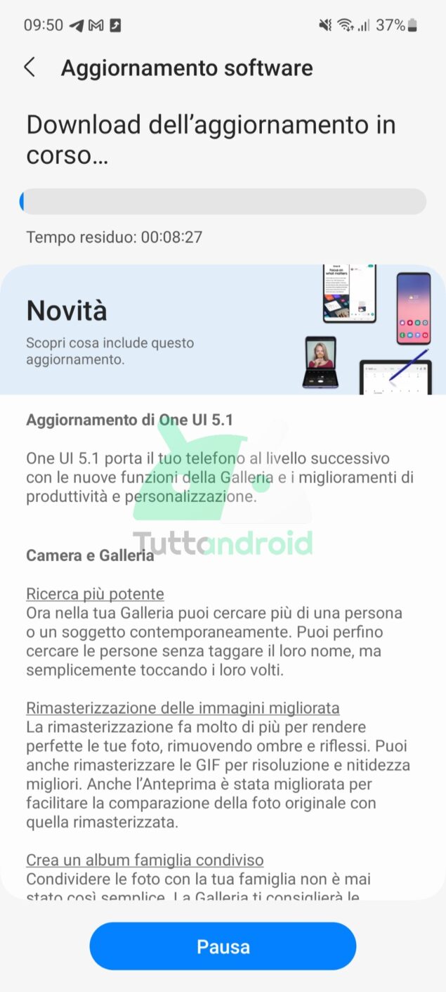 aggiornamento Samsung Galaxy A53 5G One UI 5.1