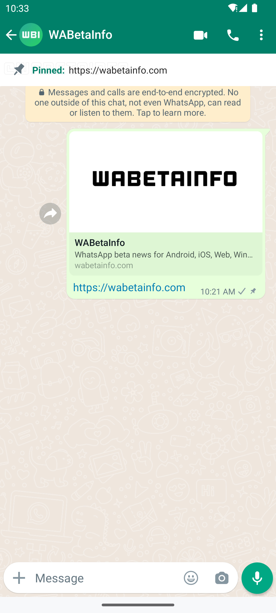 WhatsApp beta messaggi appuntati