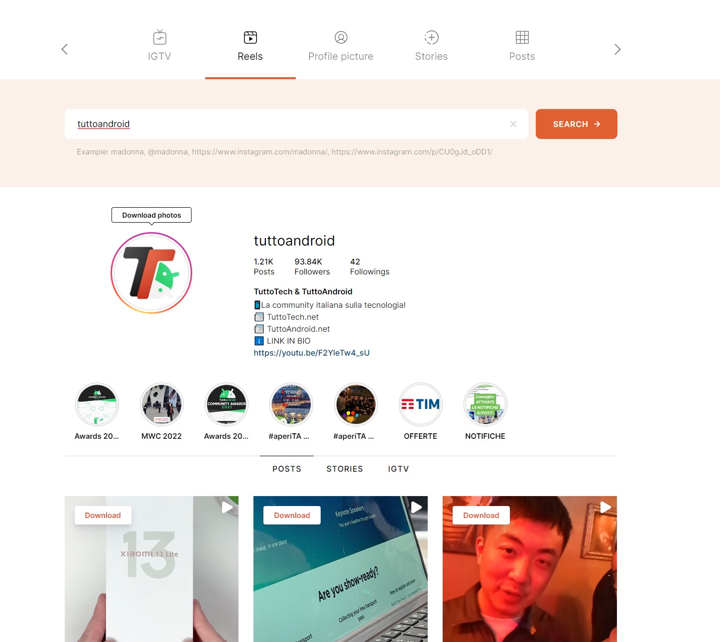 instagram downloads