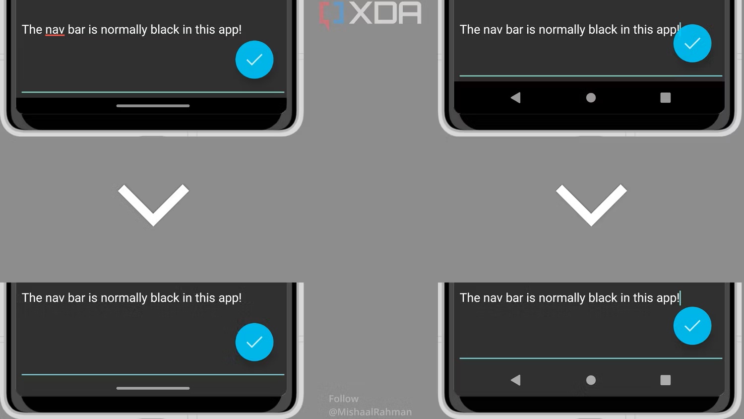 Android 14 beta 1 - Barra di navigazione trasparente