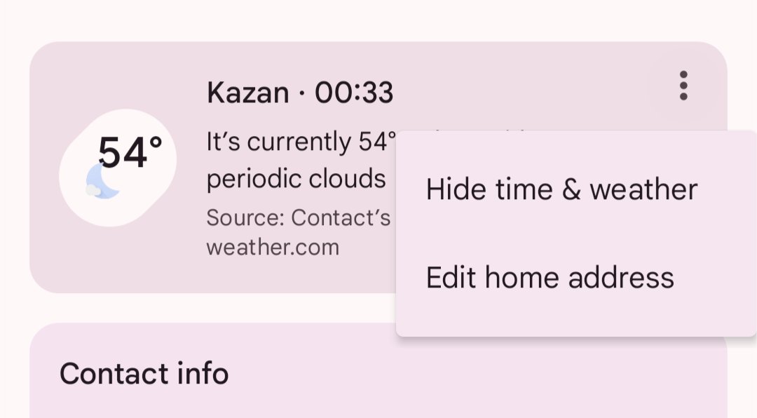 Google Contatti informazioni ora meteo leak