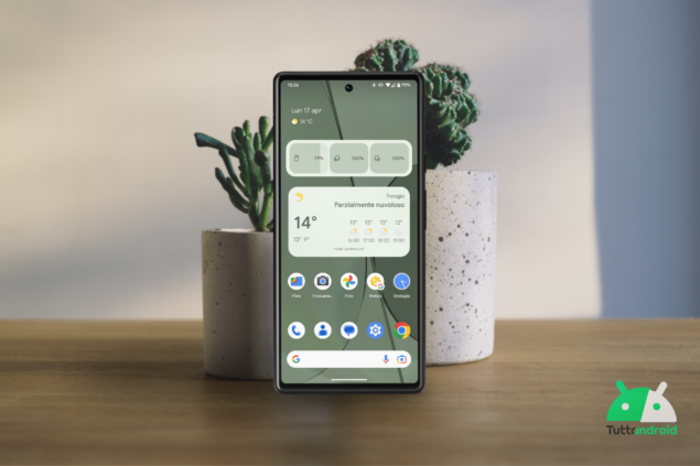 Google Pixel 6 Android 13 Schermata iniziale