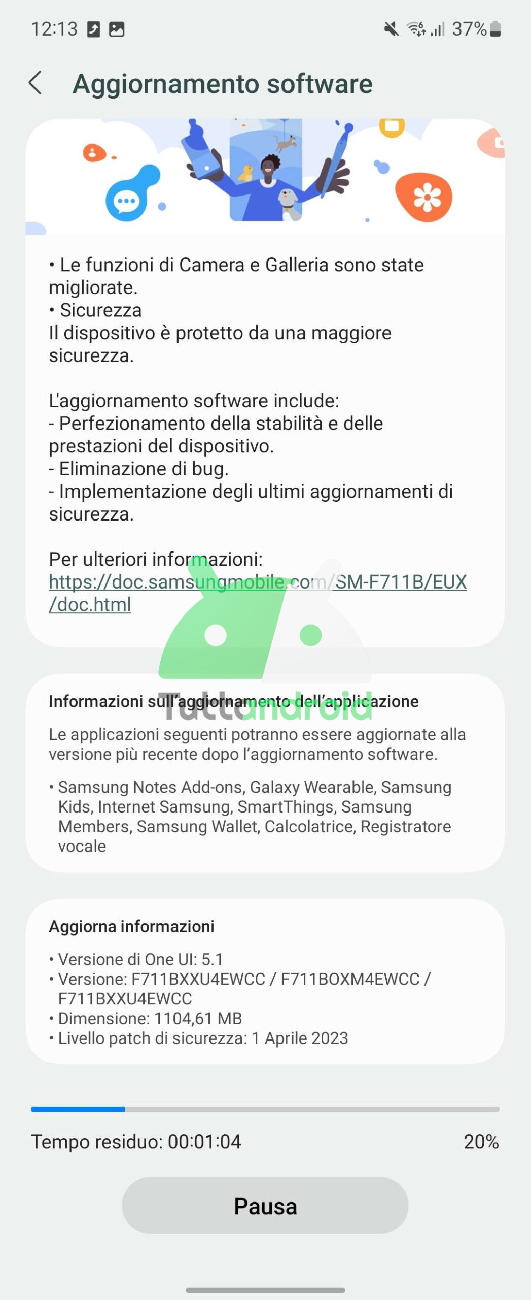 Samsung Galaxy Z Flip3 5G aggiornamento aprile 2023