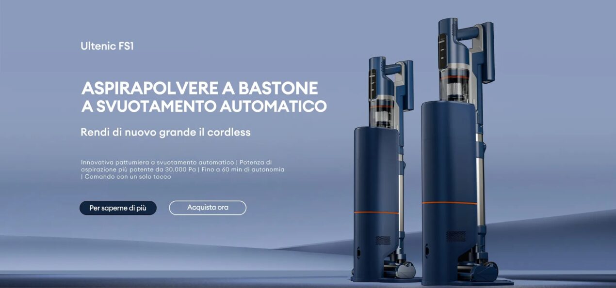 Ultenic FS1 è il nuovo aspirapolvere cordless che si svuota da solo