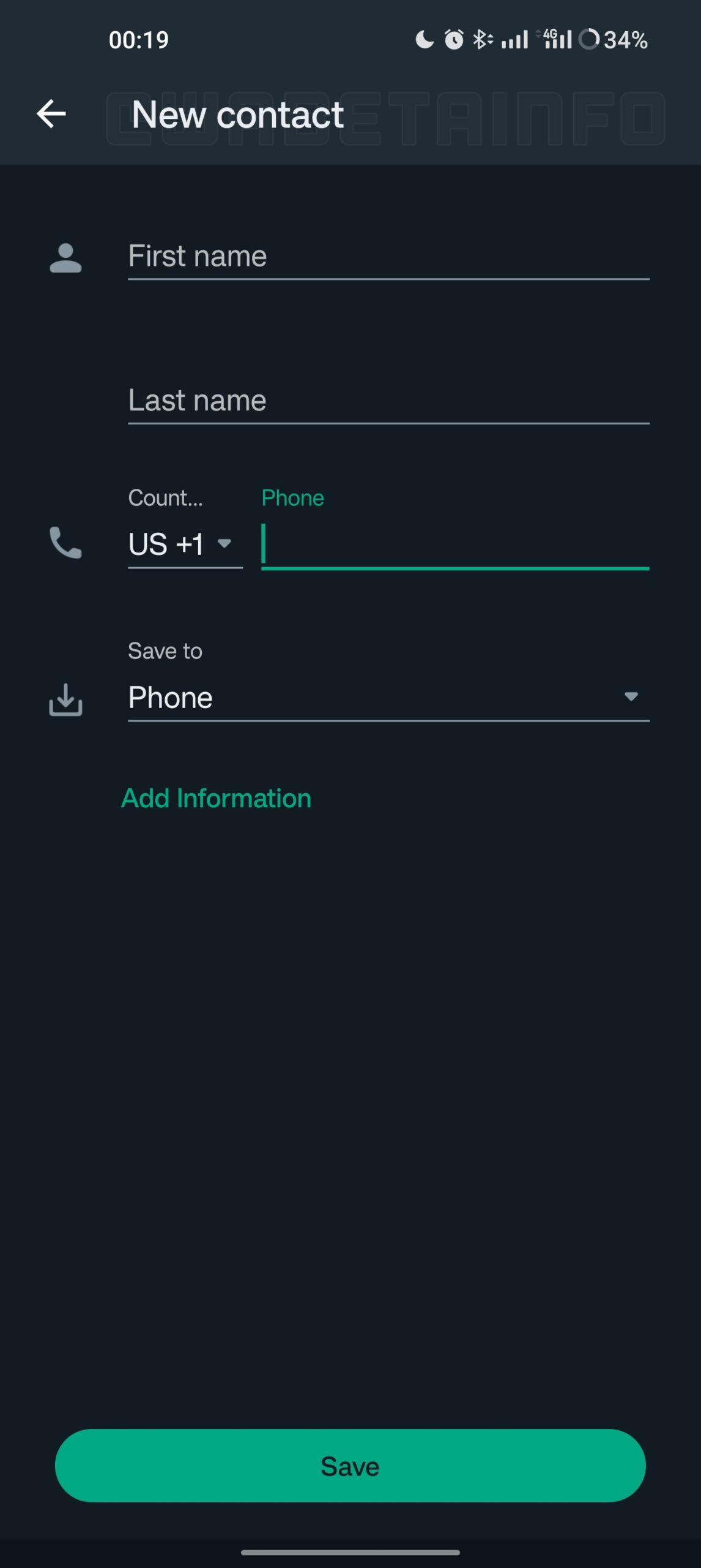 WhatsApp aggiungere nuovo contatto