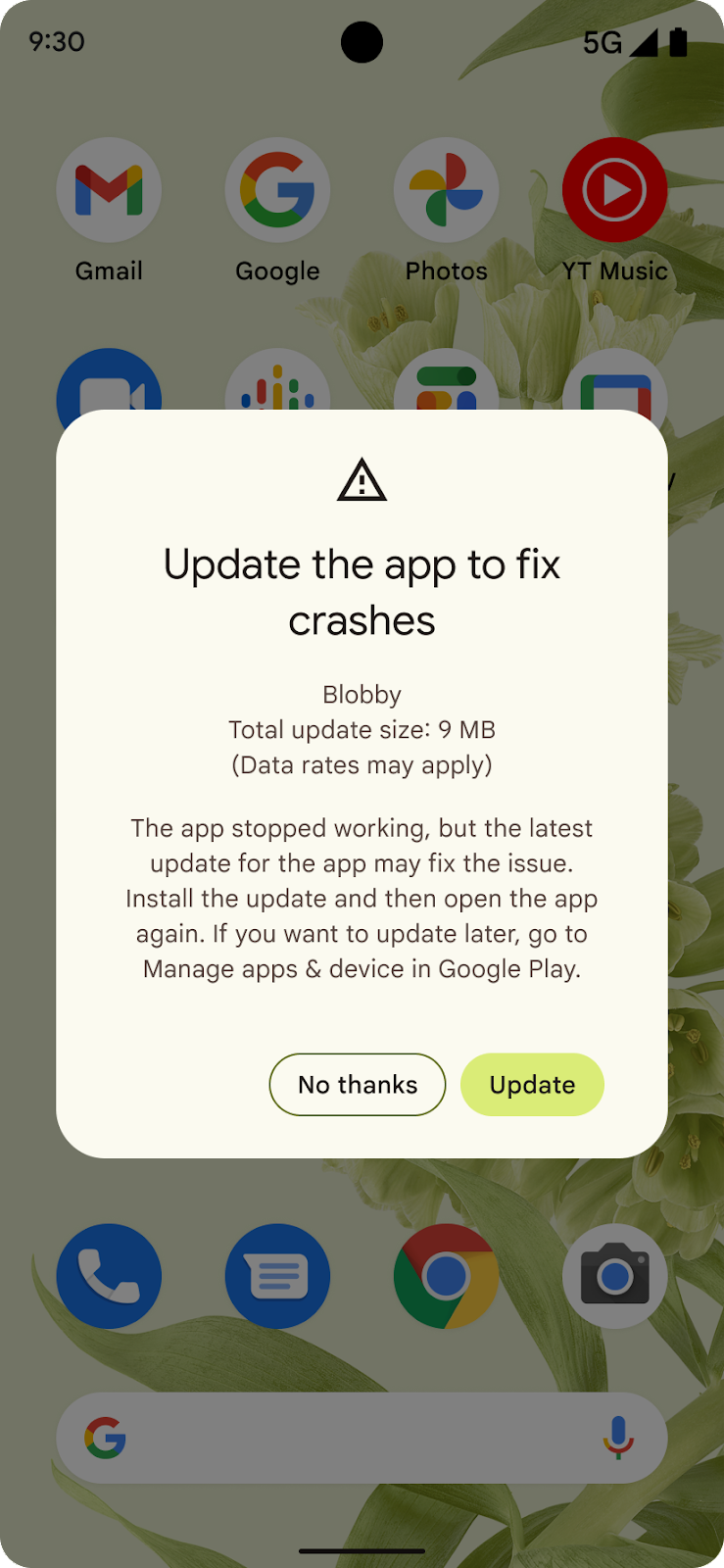 novità Google Play Store app crash