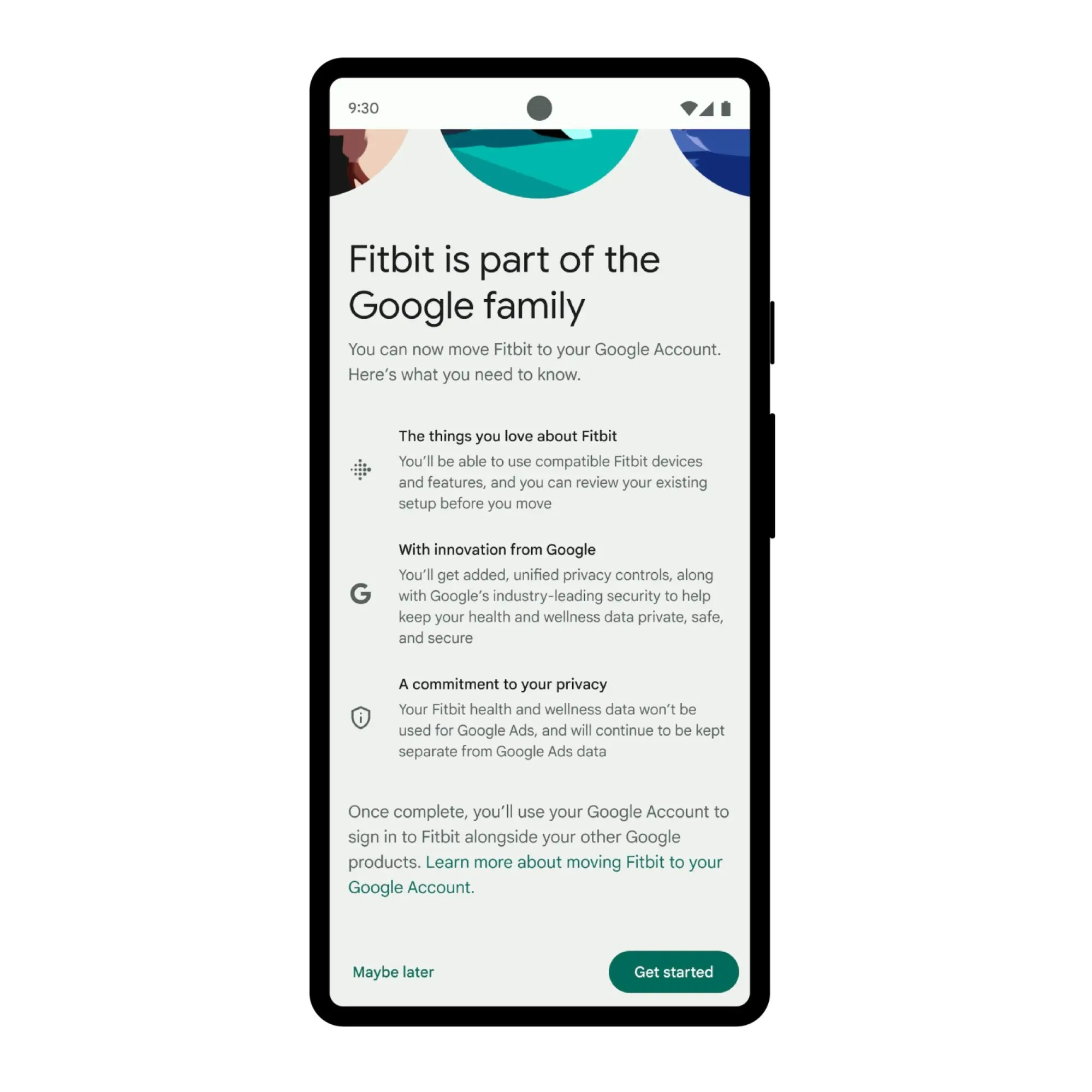 Fitbit migrazione account Google