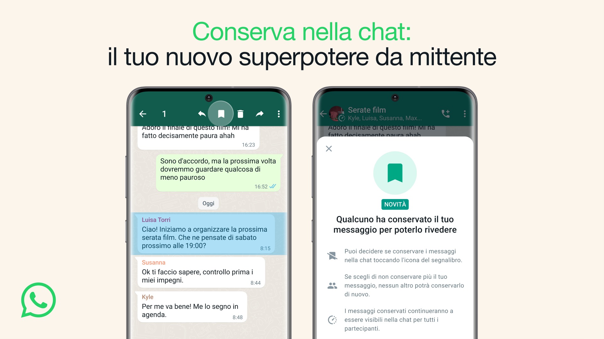 WhatsApp conserva nella chat
