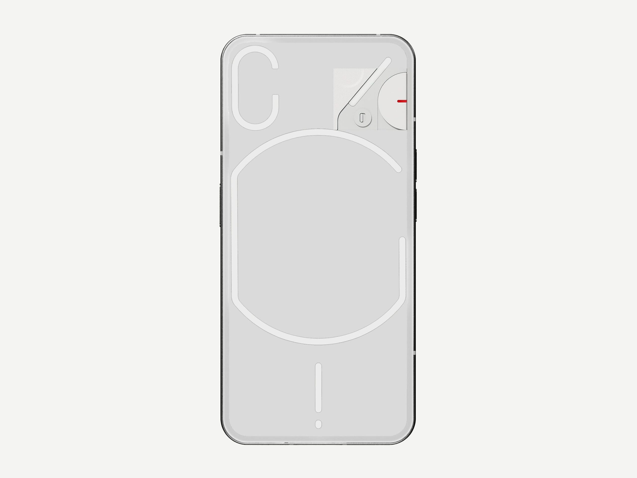 Nothing Phone (1) con i dettagli mostrati in un teaser del Nothing Phone (2)