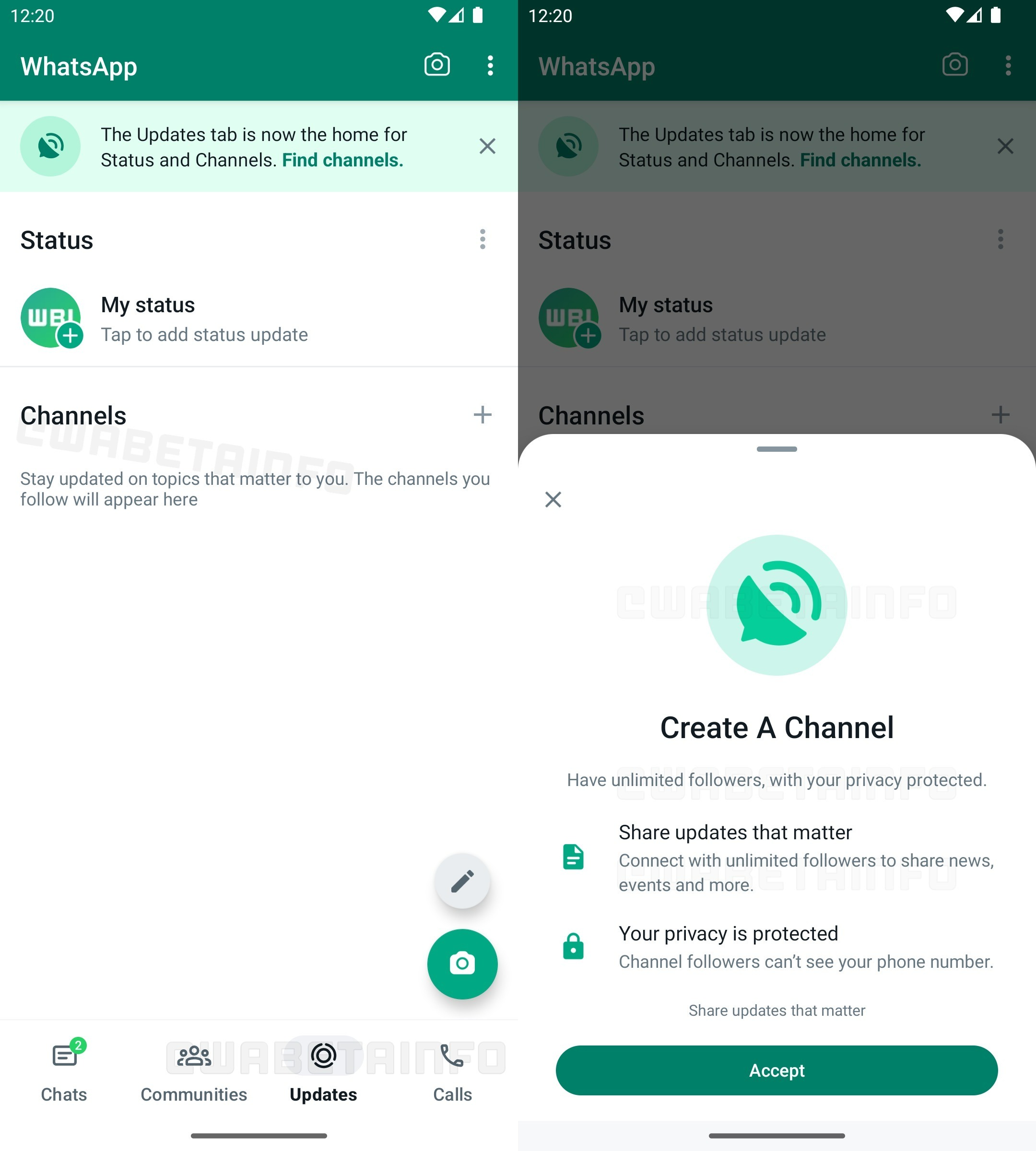 WhatsApp scheda introduttiva canali