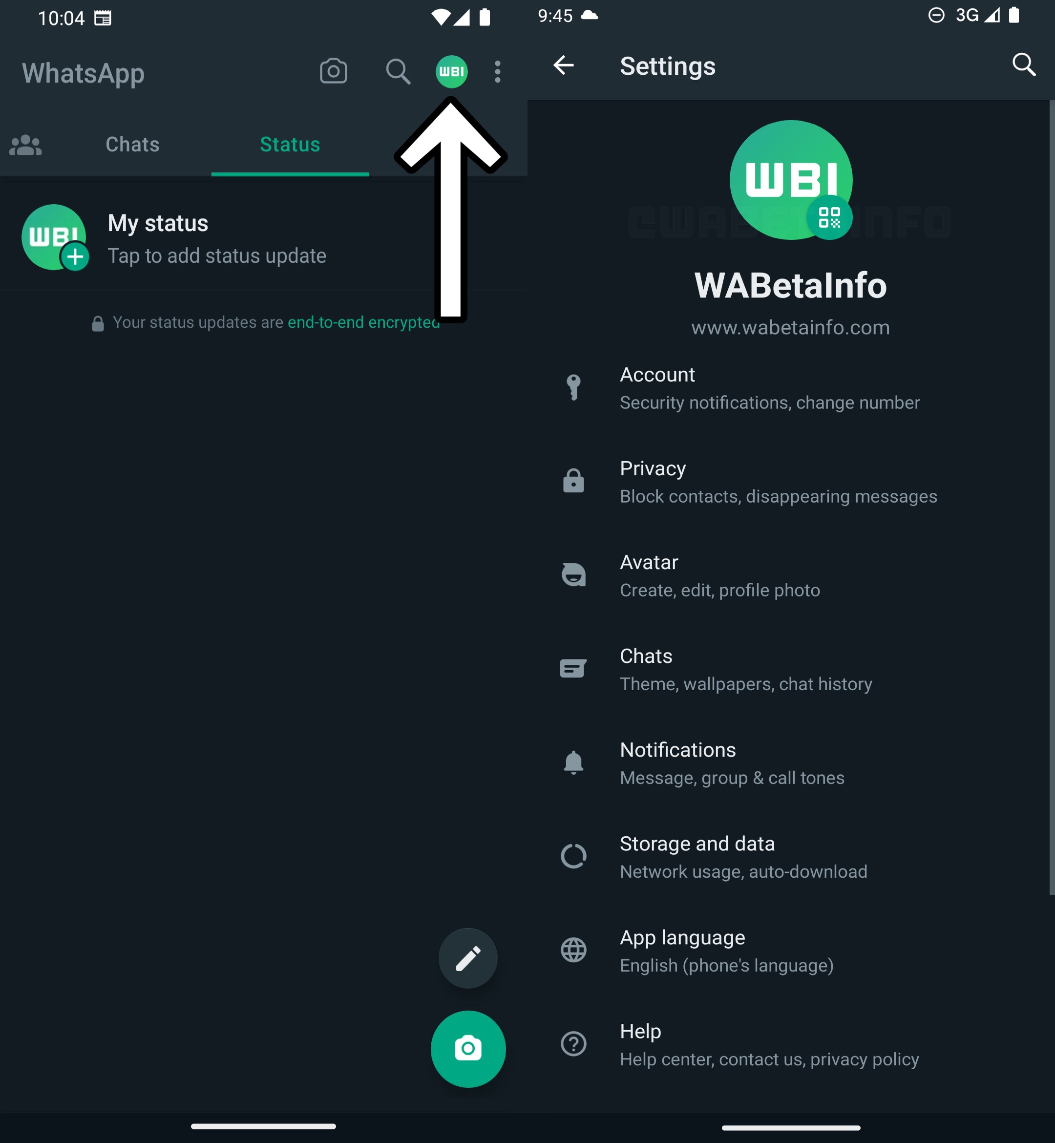 WhatsApp scorciatoia impostazioni ridisegnata