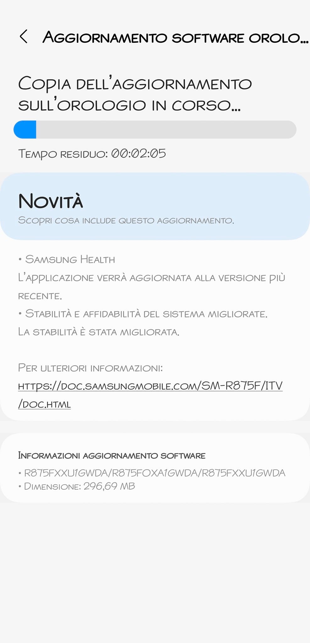 Samsung Galaxy Watch4 LTE aggiornamento