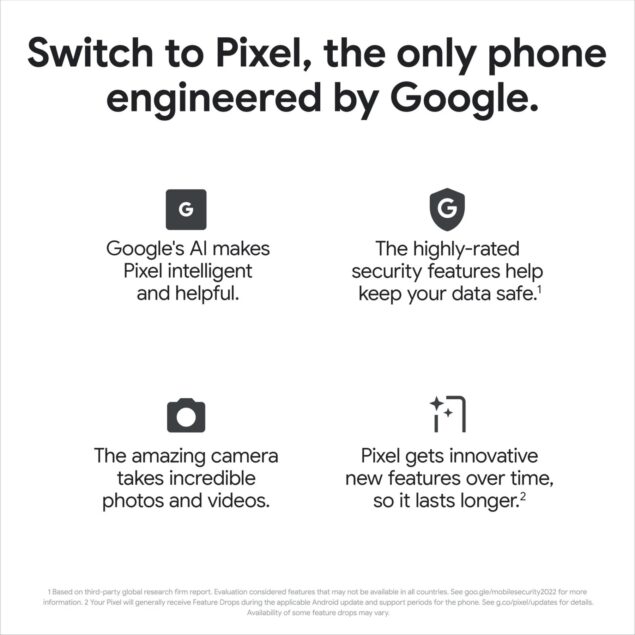 Google Pixel 7a materiale pubblicitario