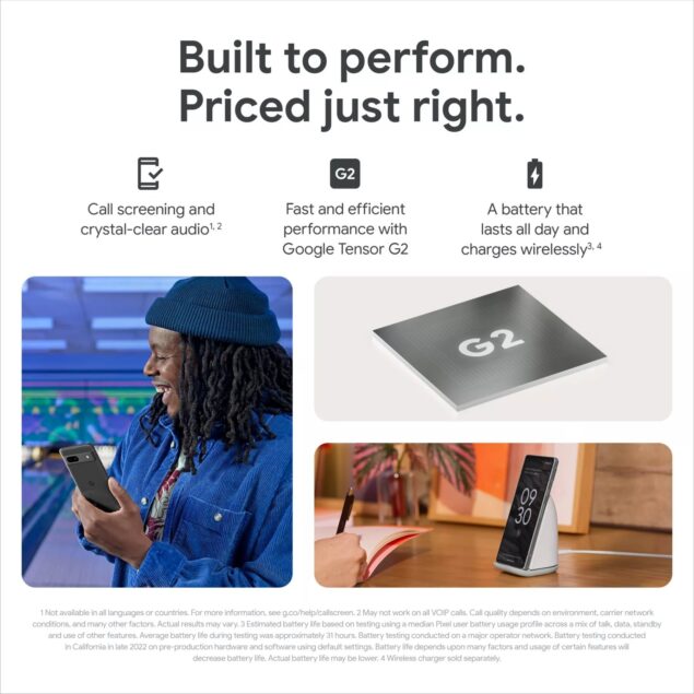 Google Pixel 7a materiale pubblicitario