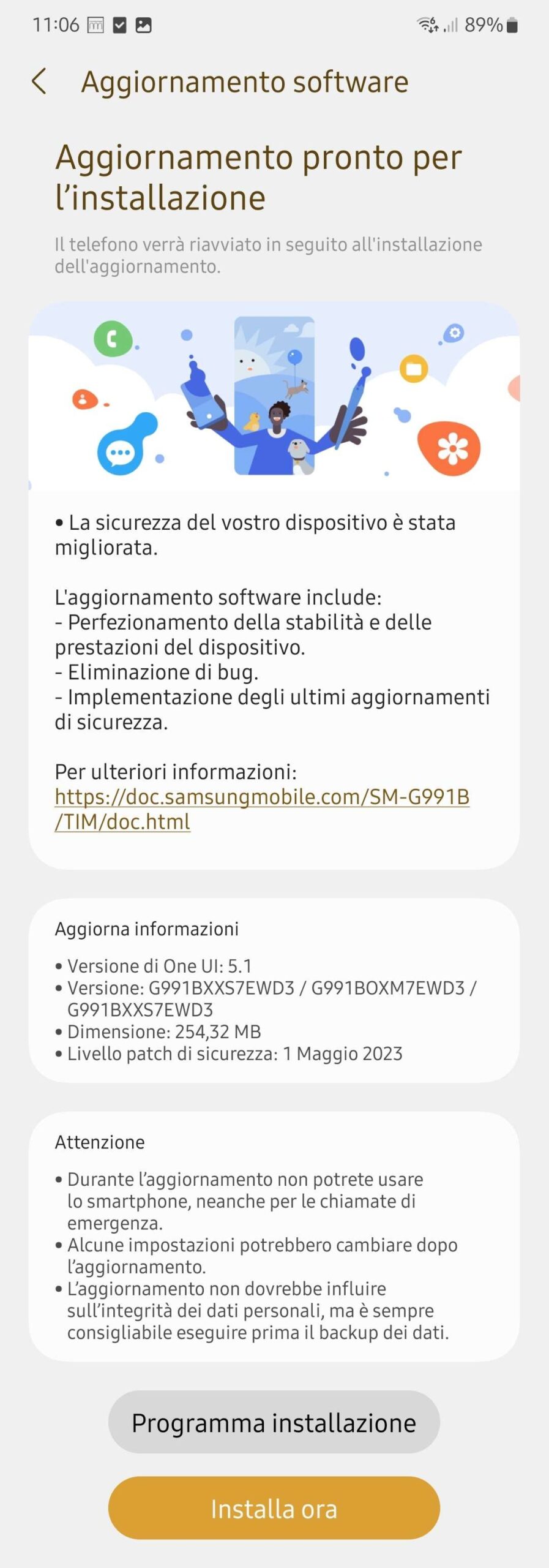 Samsung Galaxy S21 patch di sicurezza maggio 2023
