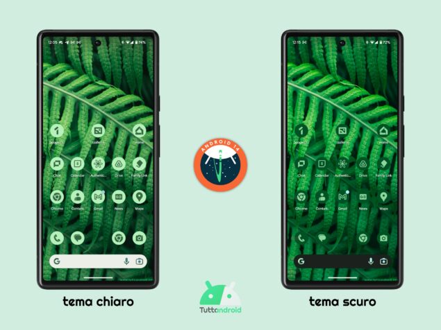 Android 14 beta 3 - icone a tema confronto