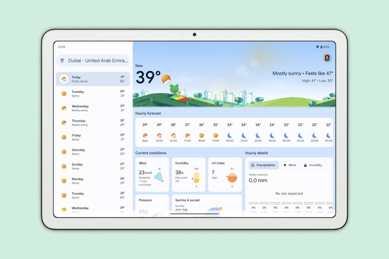Ecco la nuova interfaccia di Google Meteo su vari dispositivi Android