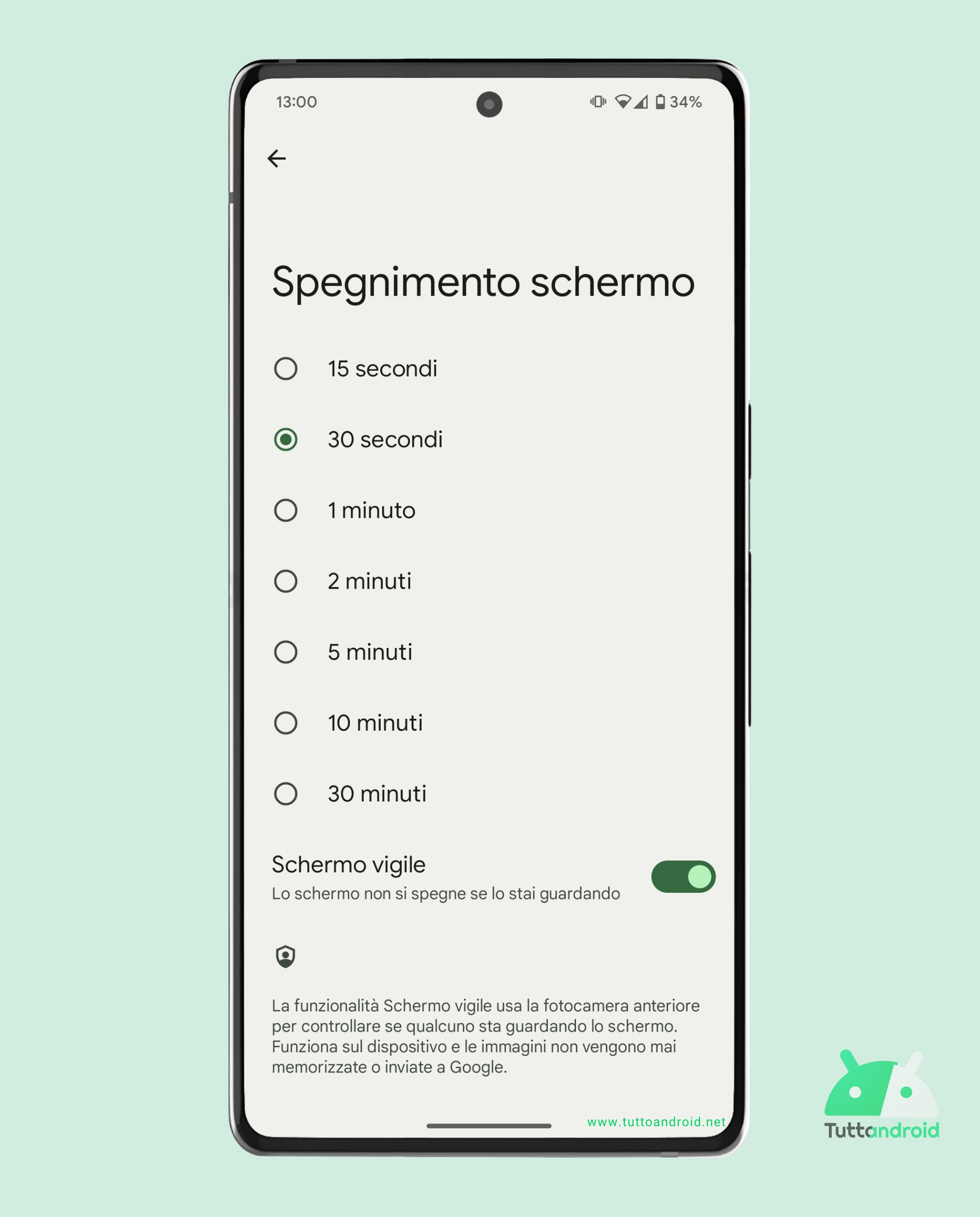 Le impostazioni di spegnimento schermo sui Google Pixel