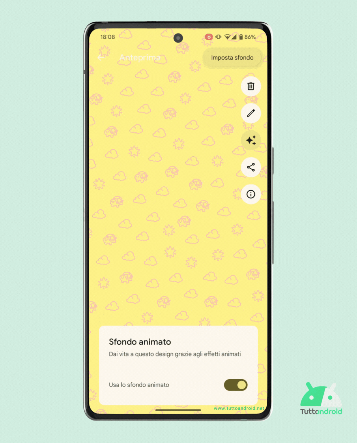 Sfondi emoji Google Pixel - demo sfondo animato