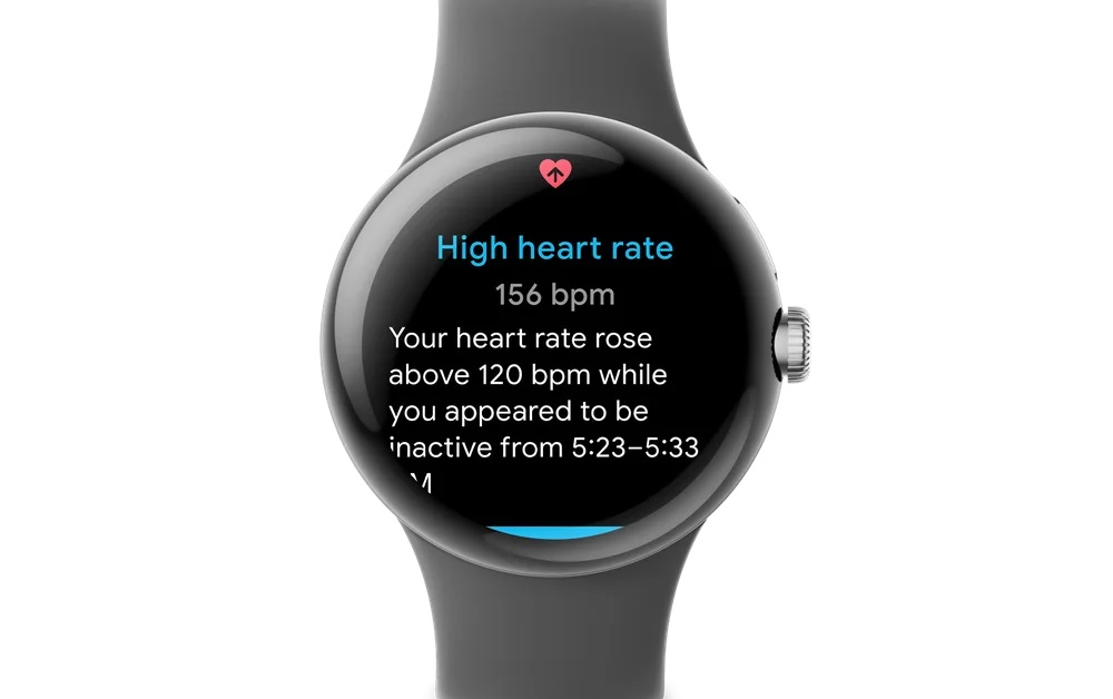 Google Pixel Watch Wear OS notifiche frequenza cardiaca