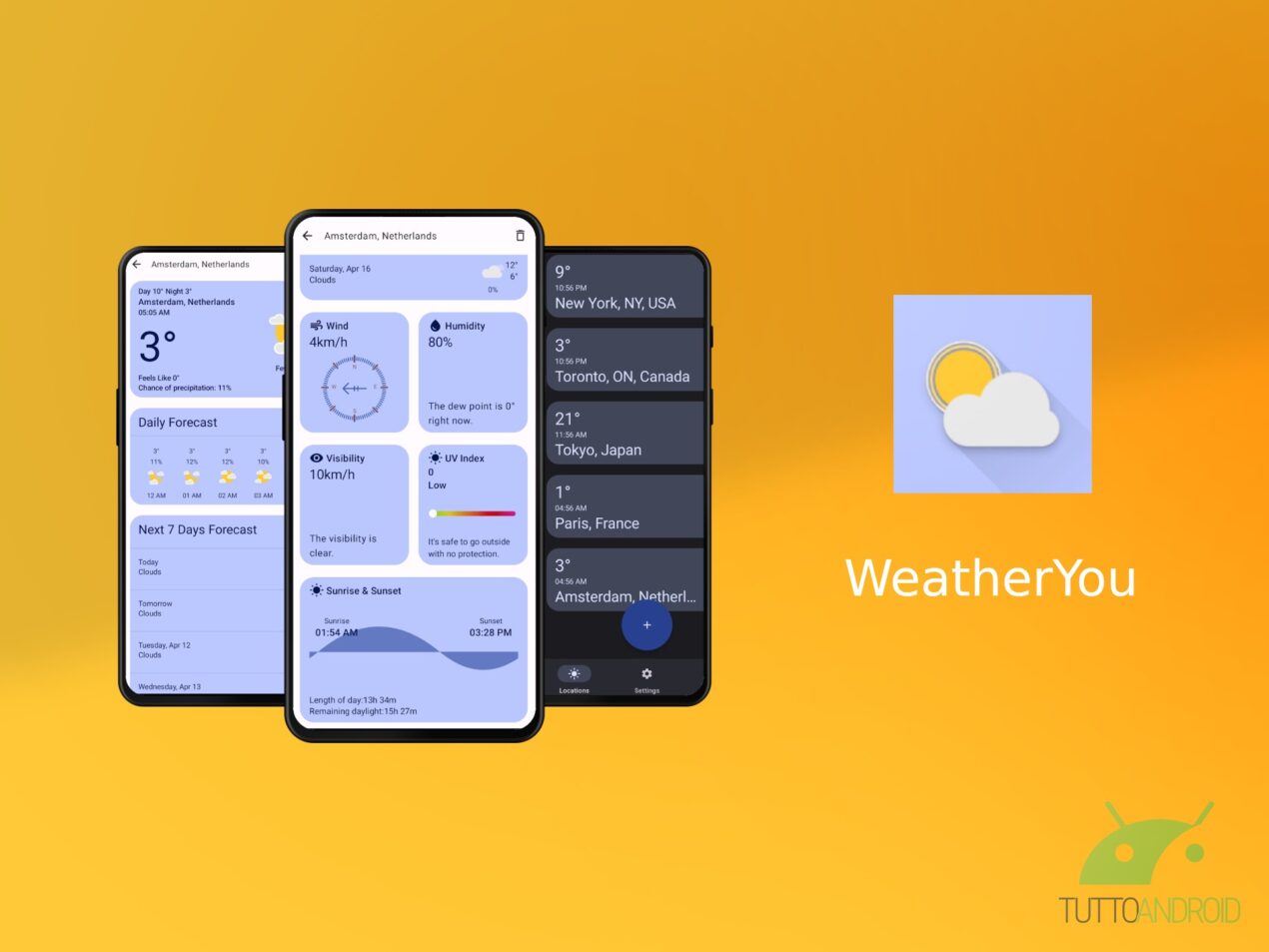WeatherYou è un'app meteo semplice e completa, gratis e senza pubblicità
