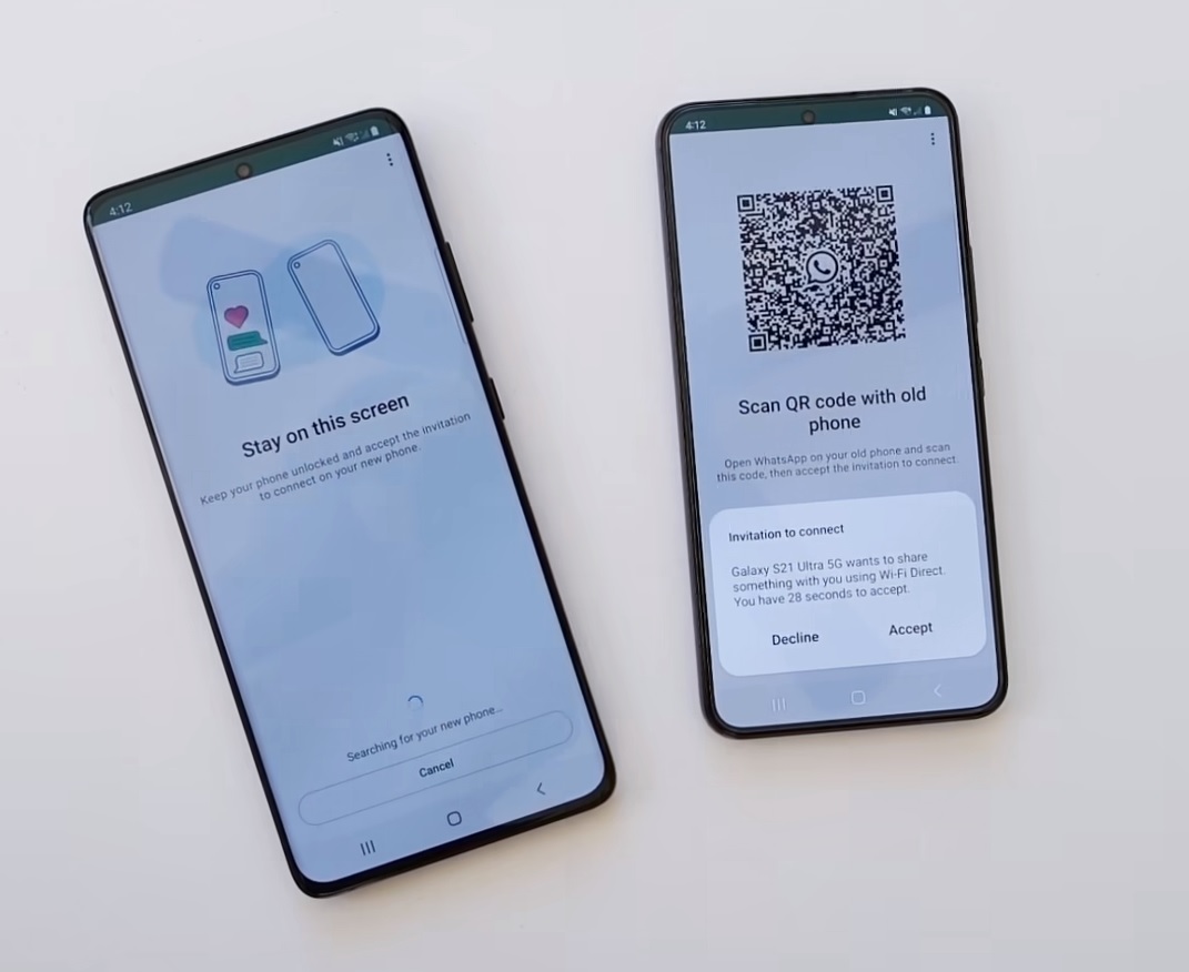 WhatsApp trasferimento chat QR code