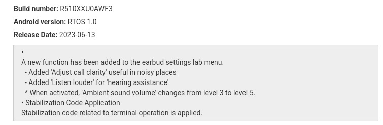 aggiornamento Ambient Sound Galaxy Buds 2 Pro