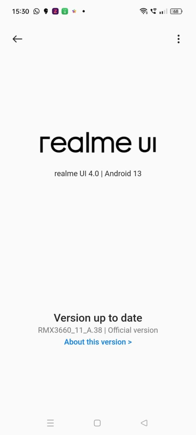 Realme 10 pro aggiornamento patch sicurezza