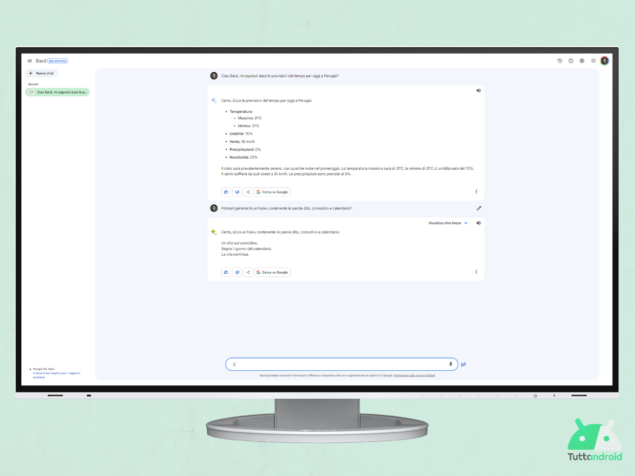 Google Bard in italiano da PC