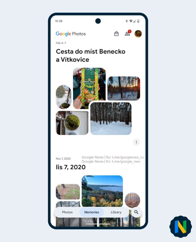 La nuova interfaccia (in test) dell'app Google Foto