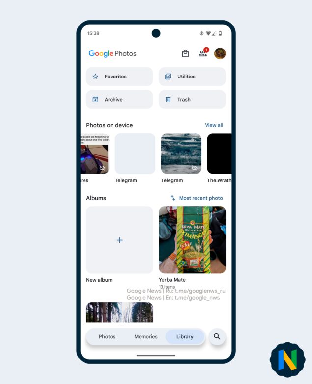 La nuova interfaccia (in test) dell'app Google Foto